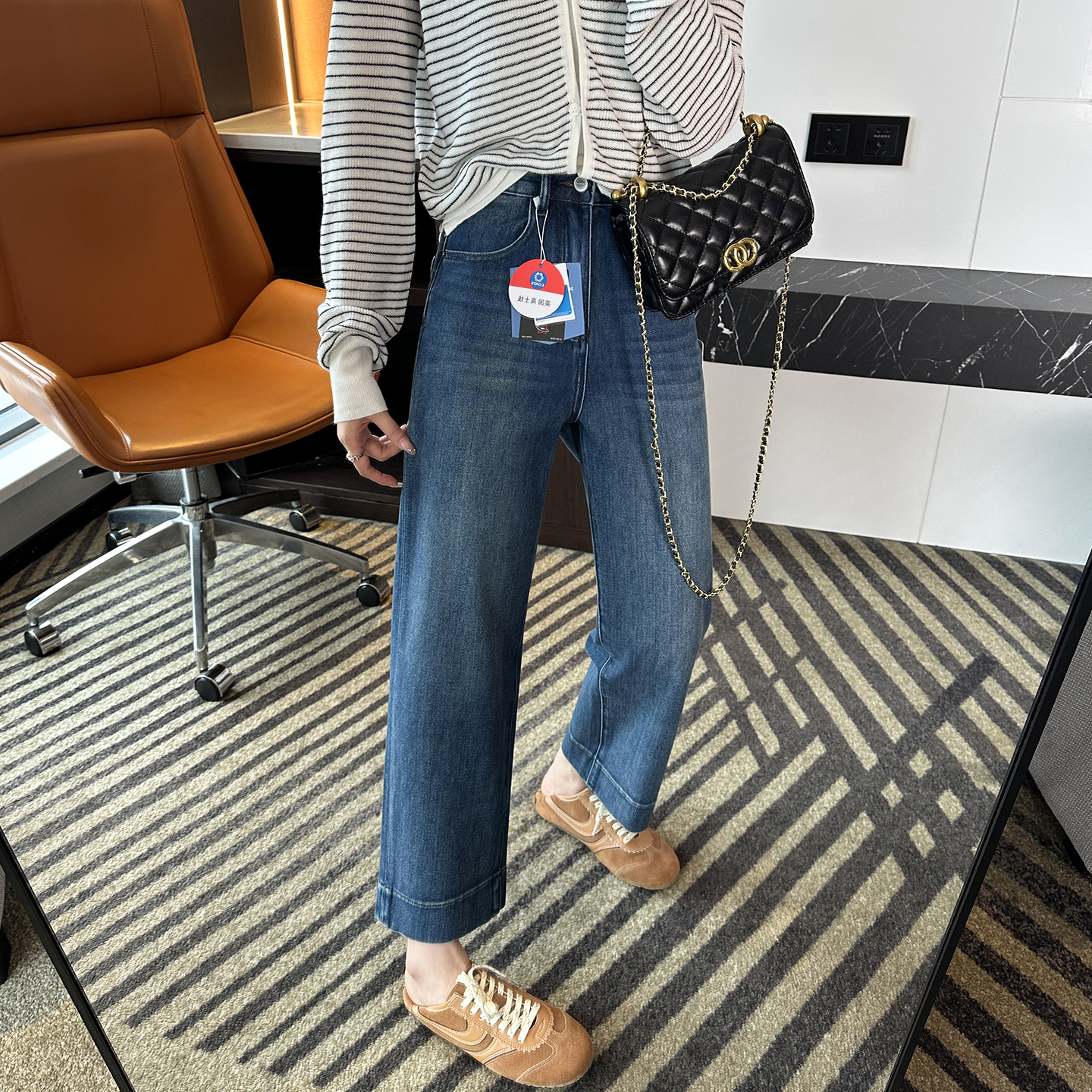 塑造直直腿！~四面弹高腰法棍裤