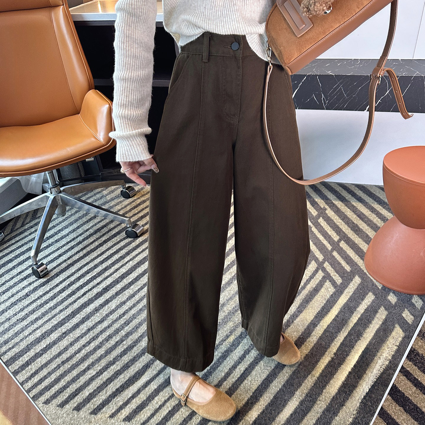 质感很jue！~天丝棉宽松慵懒休闲裤女2026春新复古阔腿九分奶奶裤,女装/女士精品,休闲裤,淘宝优惠券,粉丝福利购,淘宝优惠卷