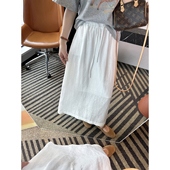 春季 温柔Feel 天丝亚麻A字高腰半身裙女2026新款 简约显瘦中长裙子