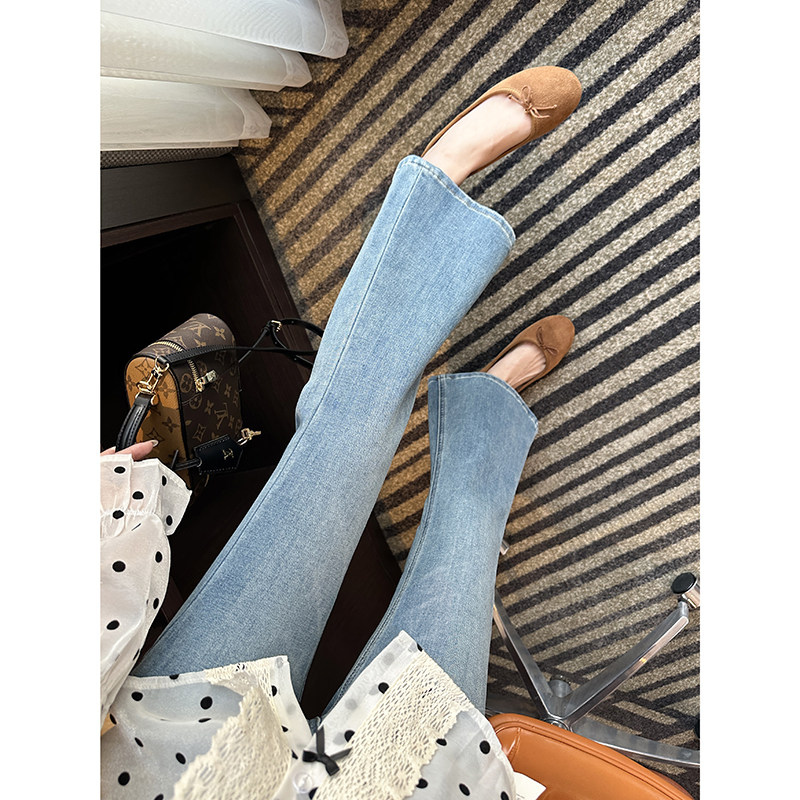 逆天大长腿~！高腰微喇叭牛仔裤女2026新款春季修身显瘦九分裤子,女装/女士精品,牛仔裤,淘宝优惠券,粉丝福利购,淘宝优惠卷