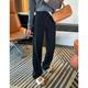 弹力显瘦直筒牛仔裤 女2026新春窄版 黑色高腰阔腿裤 妈生大长腿