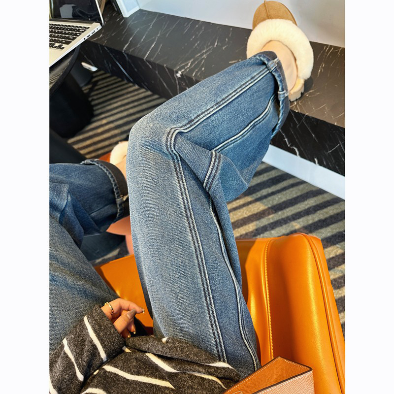 梨形zui爱！巨遮胯加厚绒牛仔裤