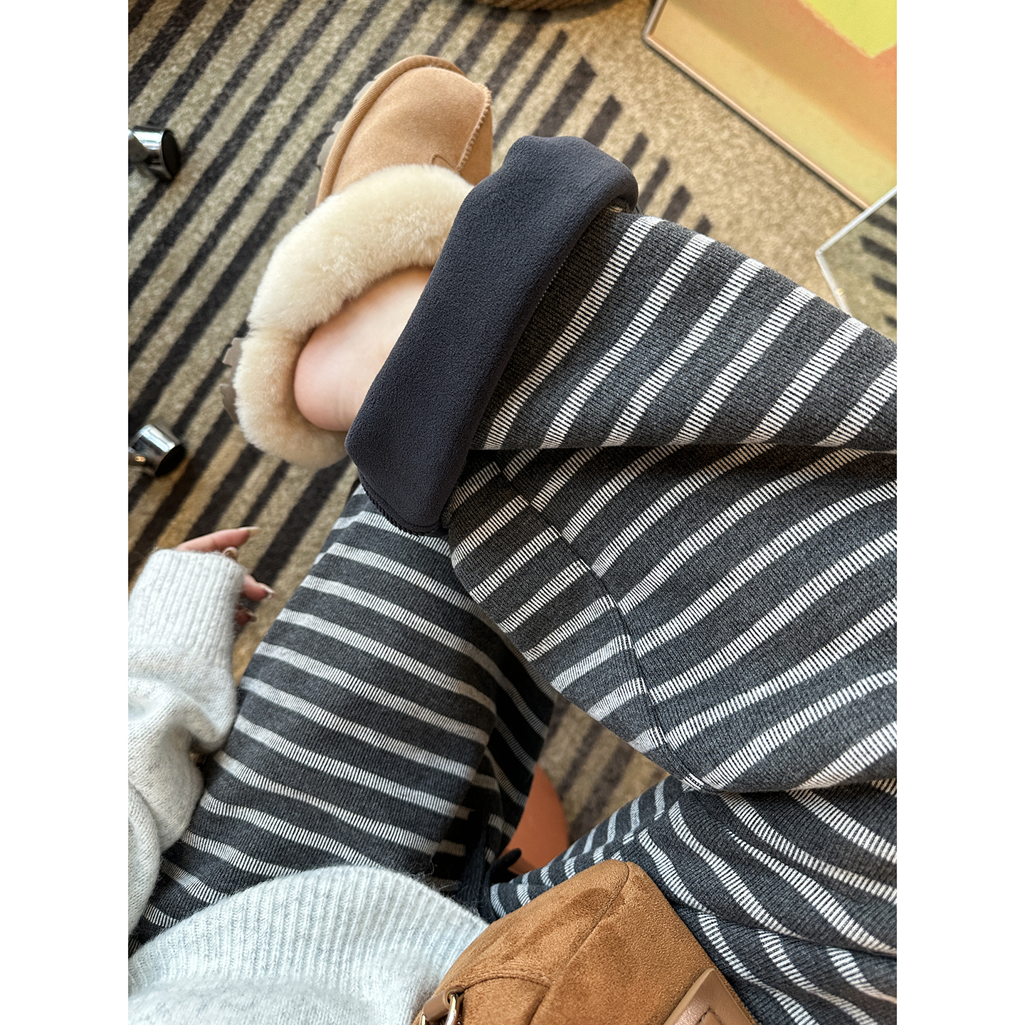 通勤天菜！~复合加厚绒高腰卫裤