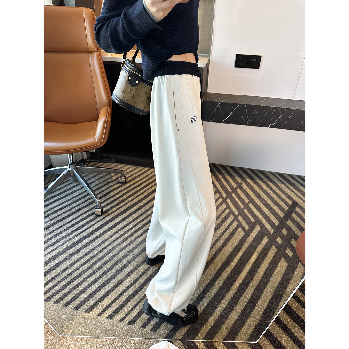 舒适一jue！~宽松阔腿弯刀裤子女冬季加绒加厚两穿抽绳休闲卫裤新,女装/女士精品,休闲裤,淘宝优惠券,粉丝福利购,淘宝优惠卷