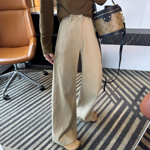 垂感宽松慵懒拖地裤 女2026春季 子 立体侧骨阔腿牛仔裤 梨型神裤