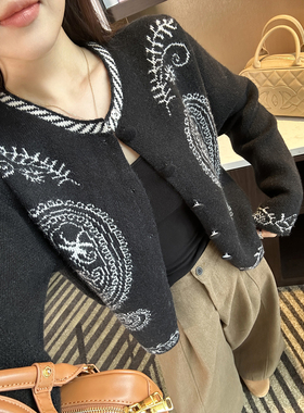 惊艳出圈！复古腰果花针织开衫女2025新款高级感气质百搭外套上衣