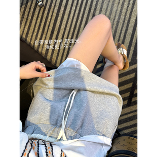 裙 防走光运动休闲半身裙子裤 好穿到不行 lu系高腰A字短裙女新款