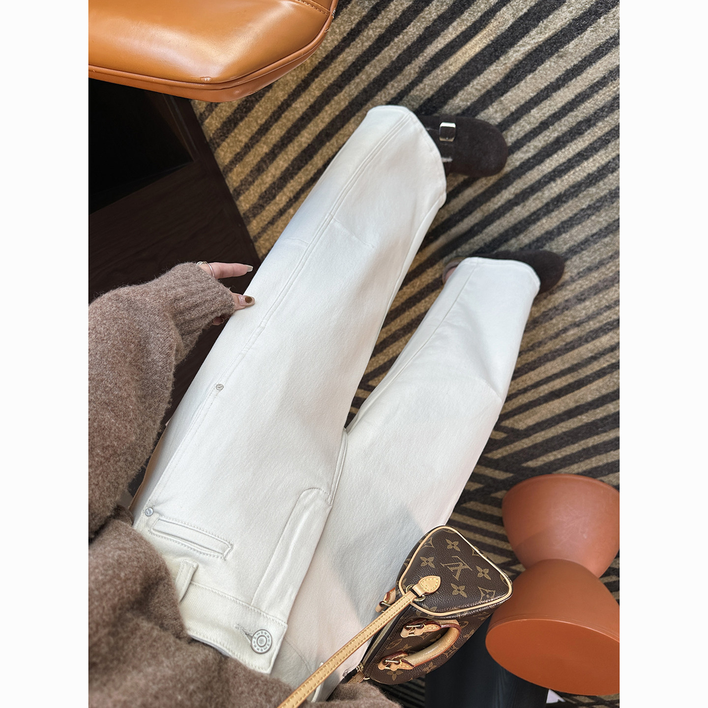 梨型宝藏！~显瘦弯刀阔腿牛仔裤女秋冬新款加绒小个子宽松九分裤,女装/女士精品,牛仔裤,淘宝优惠券,粉丝福利购,淘宝优惠卷