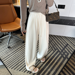 高腰宽松慵懒直筒卫裤 自留款 女春新款 柔软垂感阔腿休闲裤 必入