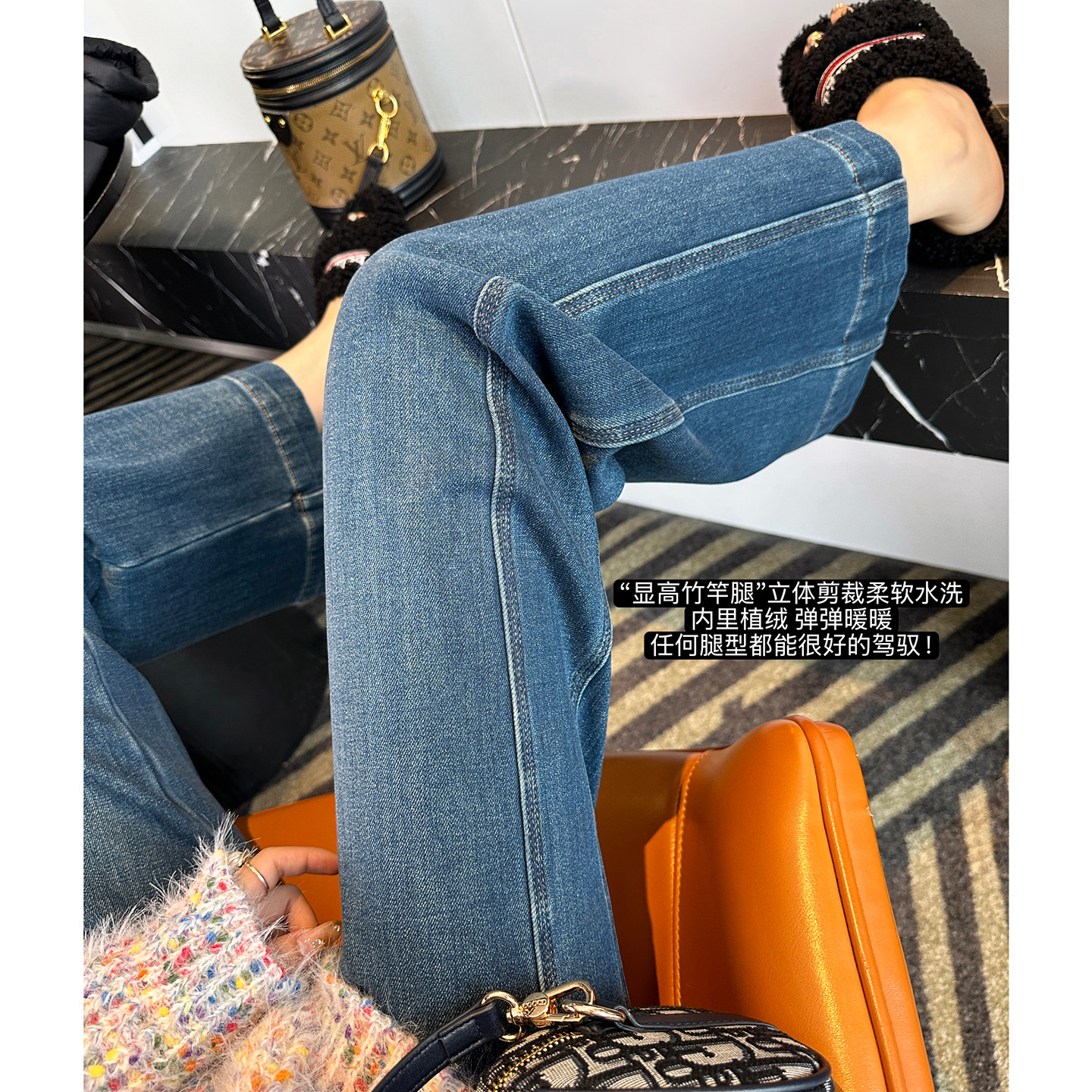 立体剪裁！！保暖加绒蓝色宽松直筒裤女秋冬新弹力复古休闲阔腿裤,女装/女士精品,牛仔裤,淘宝优惠券,粉丝福利购,淘宝优惠卷