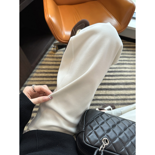 新松紧抽绳垂感卫裤 女春季 lu系四面弹高腰阔腿休闲裤 私服升级