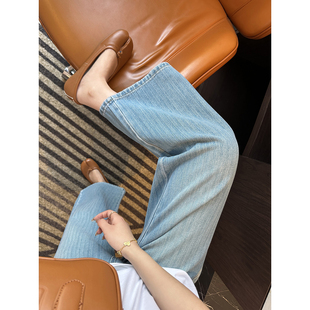 宽松慵懒直筒阔腿裤 热榜必入 女春季 2026新款 显瘦九分奶奶牛仔裤