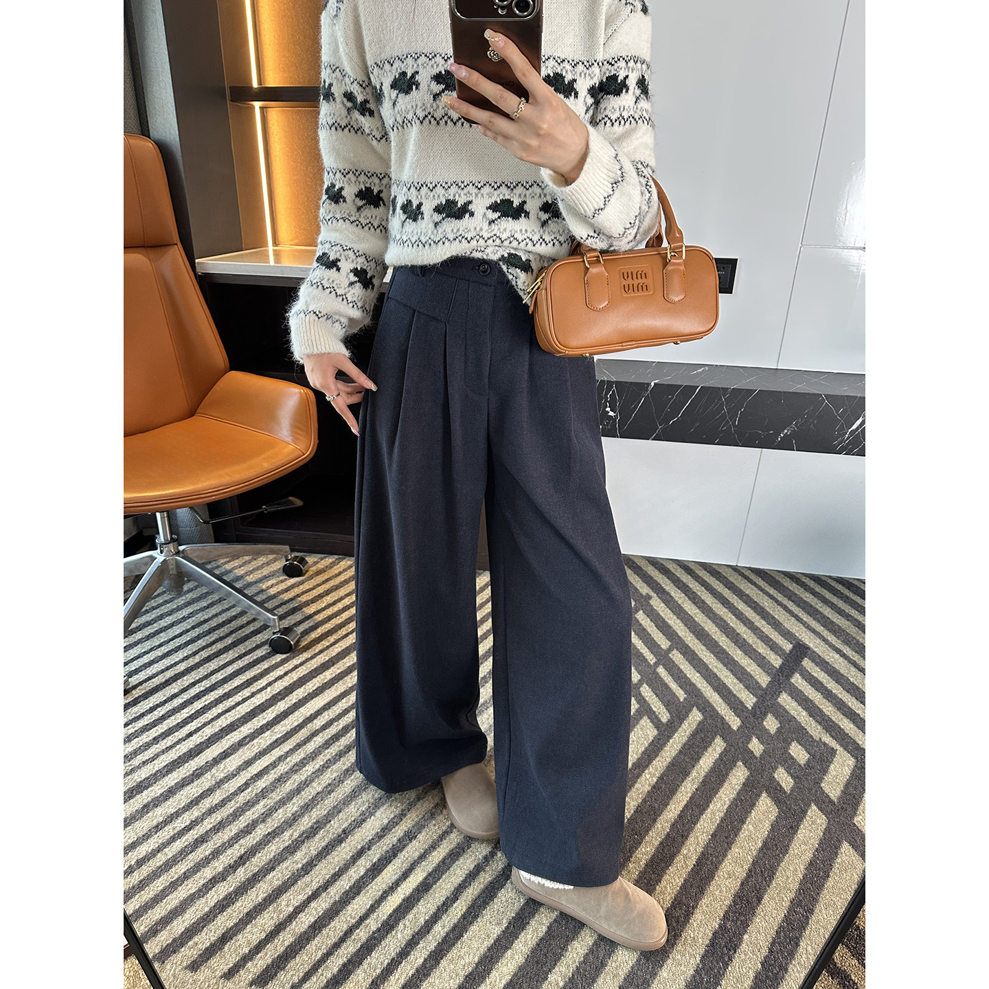 通勤bi备！~加厚绒西装休闲裤女秋冬新小个子宽松垂感直筒阔腿裤,女装/女士精品,休闲裤,淘宝优惠券,粉丝福利购,淘宝优惠卷