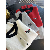 人手一件 新款 小马标羊毛针织上衣柔软圆领毛衣开衫 女2026春季