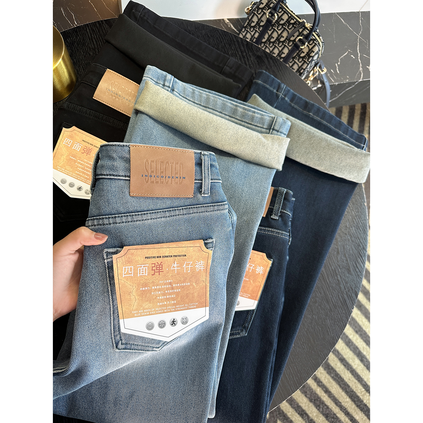 美腿神裤！加绒高腰微喇叭牛仔裤