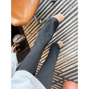 显瘦卫裤 女秋冬新加绒加厚修身 松紧腰高腰休闲喇叭裤 超暖毛绒绒