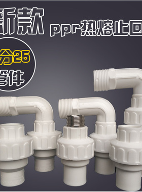 PPR热熔止回阀6分25水管配件外丝弯头防倒流止水阀带丝单向逆止阀