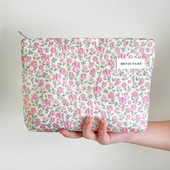 ins田园风小碎花化妆包手拿包收纳包内胆包便携方式 洗漱包