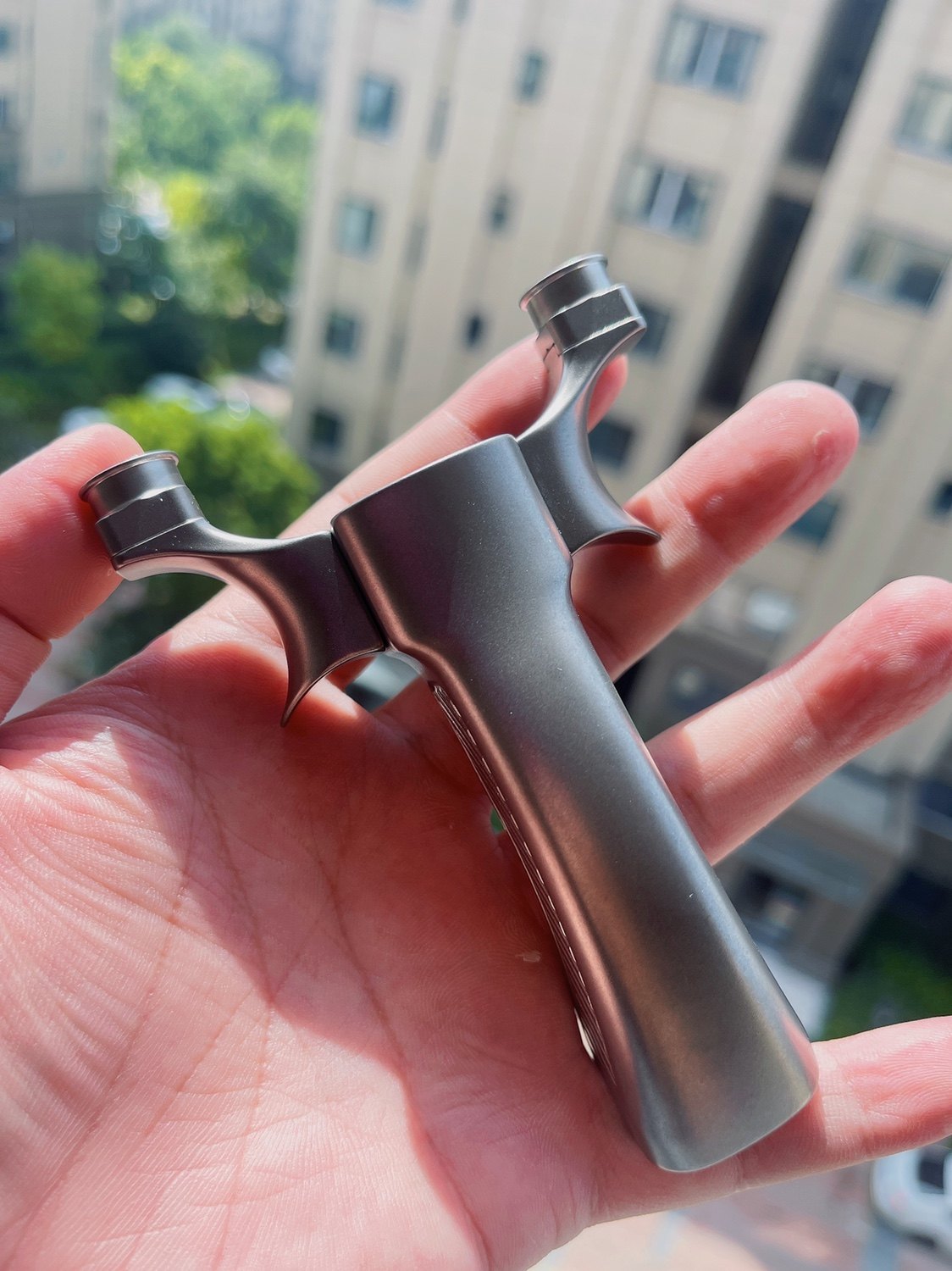 倡弘扁皮筋弹弓甬水虎钛合金tc21圆头户外竞技精准大威力弹工