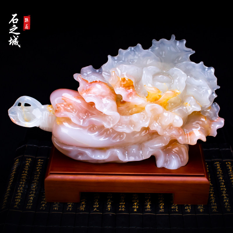 新款纯天然玉石大白菜摆件家用石材装饰摆件创意石头乔迁开业礼品
