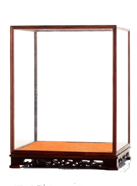 鸡翅木高低博古架收纳架