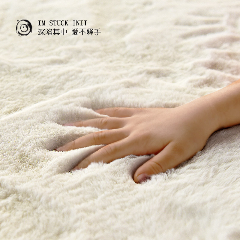卧室满铺可爱床边客厅地毯北欧简约时尚网红加厚仿兔毛长绒茶几垫,居家布艺,地毯,淘宝优惠券,粉丝福利购,淘宝优惠卷