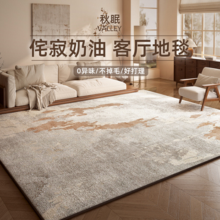 轻奢高级感地毯客厅侘寂风房间加厚卧室床边毯免打理防水茶几地垫
