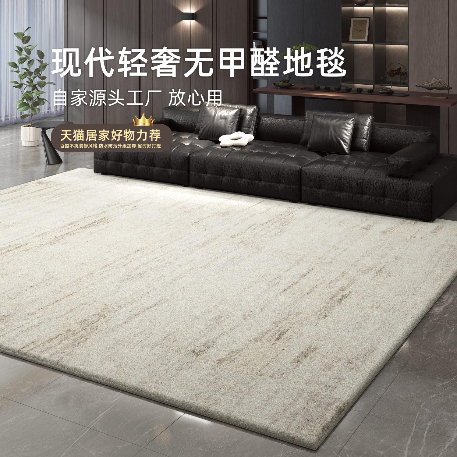 地毯客厅意式极简防水防污茶几地垫2025新款轻奢高级免打理床边毯
