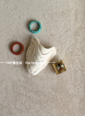 钛钢高级感四叶草天然石戒指