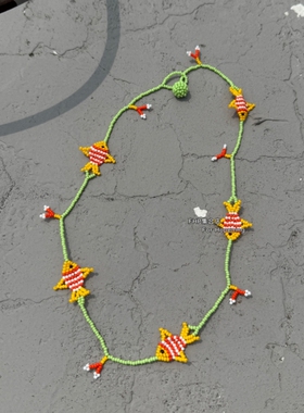 小鱼串珠长项链海洋风