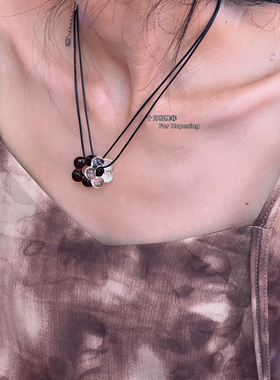 彩色琉璃花朵百搭项链