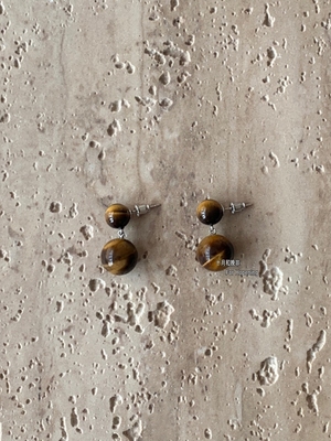 法式复古双球耳钉高级感精致耳环