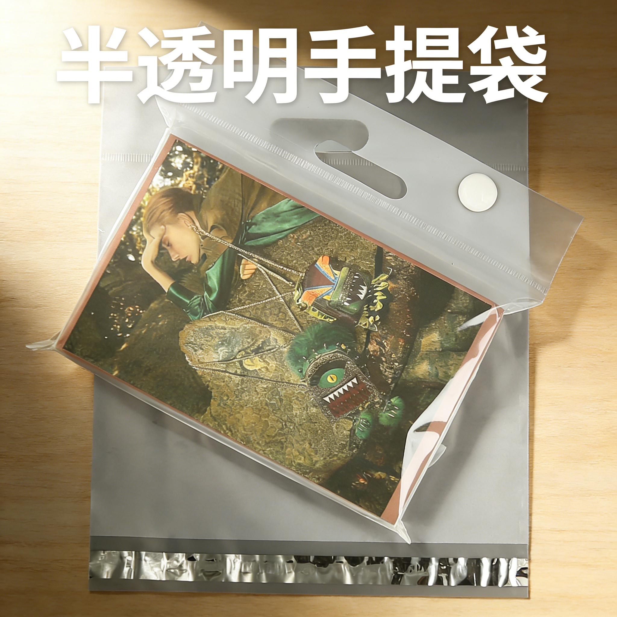 透明PO加厚防水手提快递袋