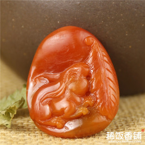 正宗自然无优化云南保山南红玛瑙生肖兔挂件装饰项链十二生肖吊坠