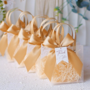 新年快乐礼品袋伴手礼生日开业回礼礼袋幼儿园手提透明袋礼盒空盒