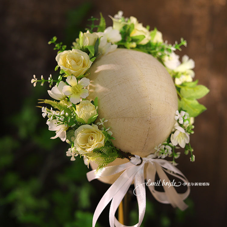 ins森林系花朵新娘花环头饰度假配饰婚纱摄影写真演出绿植婚礼发