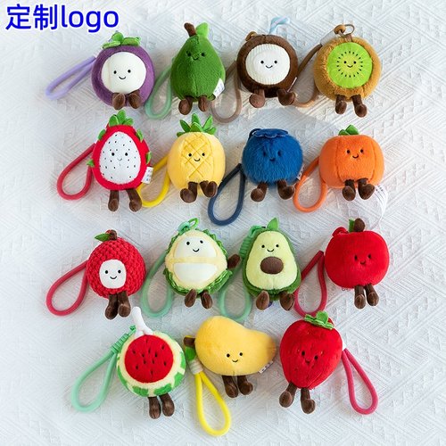 卡通仿真生态水果草莓橙子榴莲公仔毛绒玩具香蕉西瓜摆件定制logo