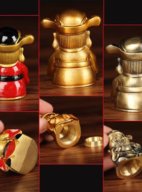 高端铜财神爷福禄寿喜财摆件