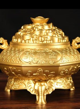 聚宝盆摆件黄铜吉祥物摆件