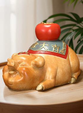 诸事大吉黄铜创意彩绘摆件吉祥如意店铺开业乔迁送礼客厅铜装饰品