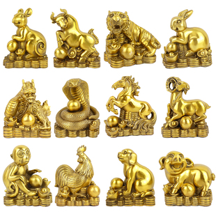铜十二生肖摆件全套属鼠牛虎兔龙蛇马羊猴鸡狗猪家居办公室工艺品