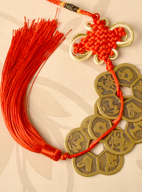 纯铜铜钱梅花钱五福钱家居客厅