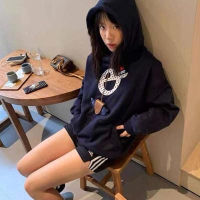 小买仓仓的店现h/ 韩国ae*刺绣宽松连帽加绒卫衣男女同款情侣款