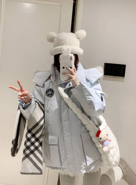努力当个富婆冰岛极夜大毛领派克服外套女2025新款加厚工装棉衣
