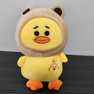 全新可爱戴帽子鸡仔卡通毛绒玩具公仔玩偶儿童生日礼物高26厘米