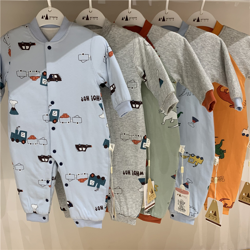 安卡米开衫薄棉纯棉秋冬季连体衣