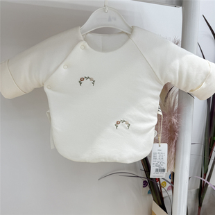 猪仔小宝 新生儿厚棉半背衣0-2个月初生婴儿夹棉保暖单件上衣秋冬