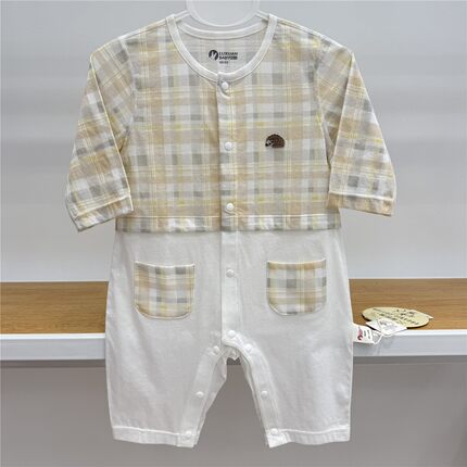 璐璇贝贝有机棉蝉翼空调服连体衣宝宝夏季薄款纯棉哈衣爬服 九分