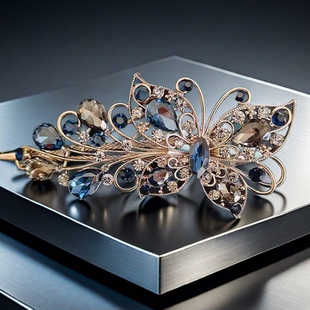 欧美新款 发卡头饰盘发大鸭嘴夹 蝴蝶发夹后脑勺高端抓夹喜妈妈中式