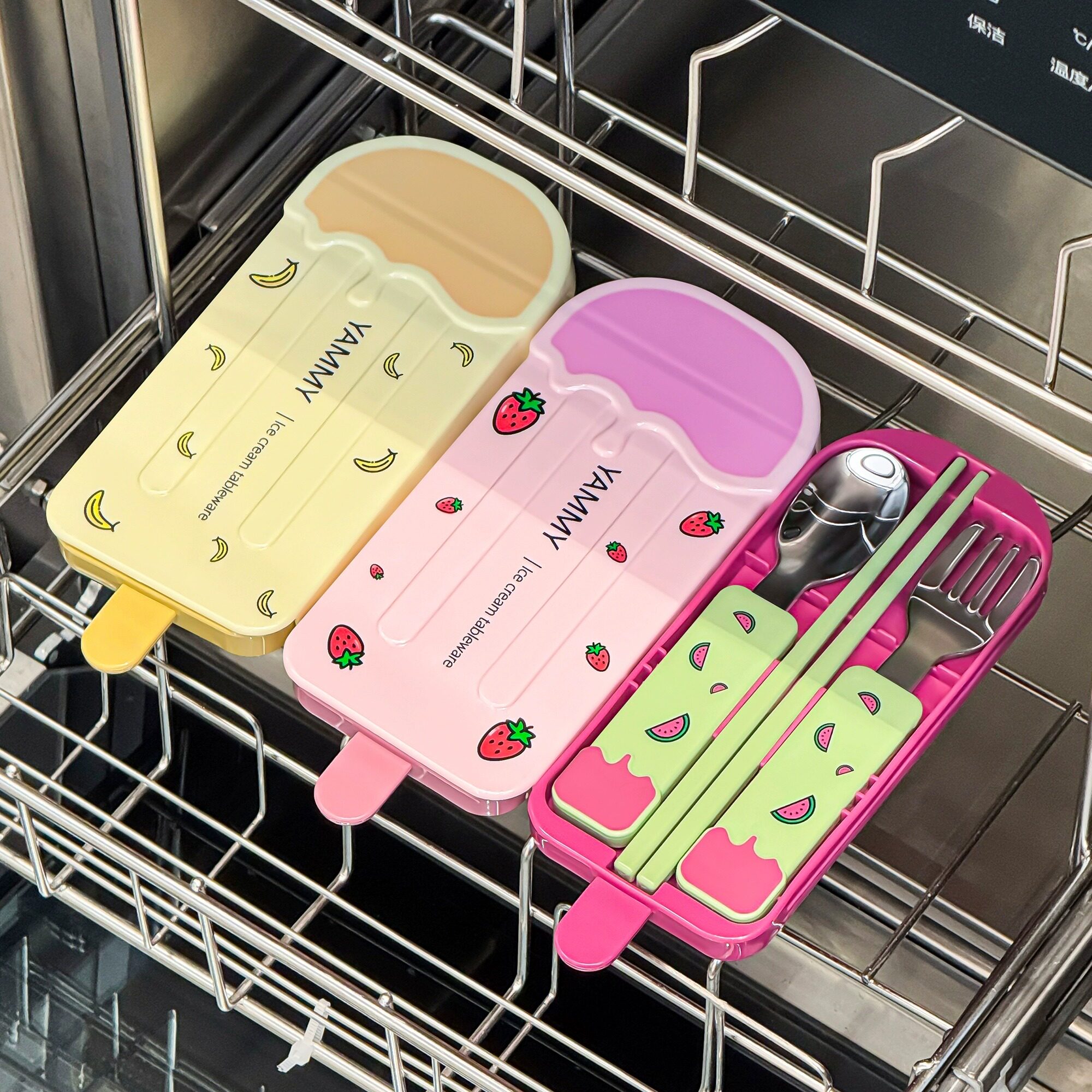 小学生餐具套装一人用筷子勺子叉子儿童便携式餐具盒收纳盒可爱